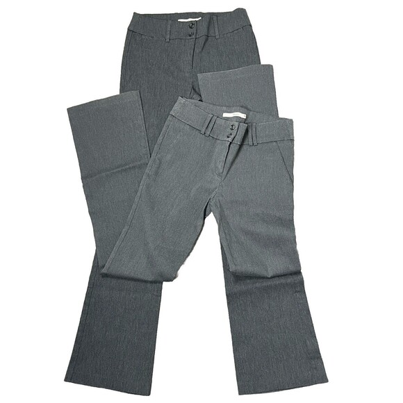 Have Pants LOT 2 Bootcut Mid Rise Dress Slacks Stretch Gray Medium 8 10 Business - Picture 1 of 6